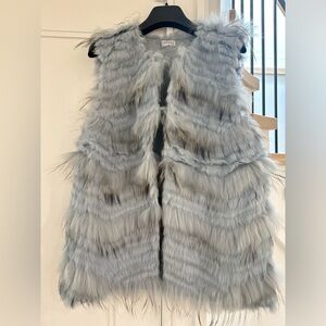 Iorane Genuine Fur Vest - Light Blue